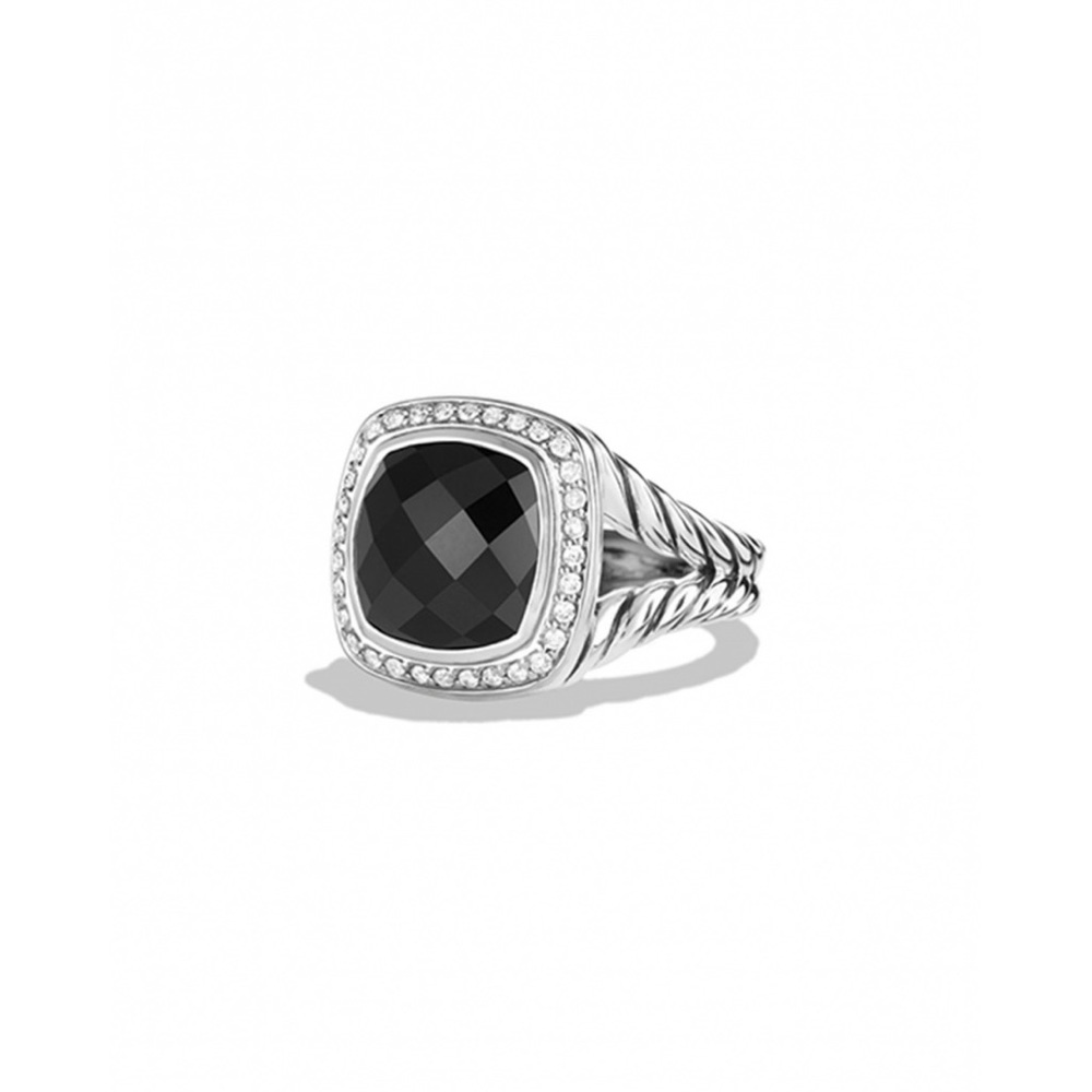 David Yurman Black Albion Ring with diamonds